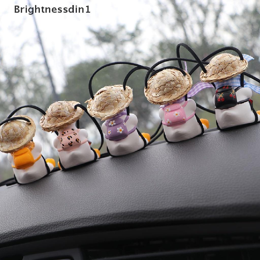 (Brightnessdin1) Ornamen Gantung Spion Tengah Mobil Model Bebek Kecil Lucu