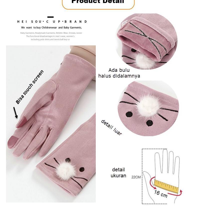 Sarung Tangan Tahan Dingin Cewek Spring Autumn Motif Tikus Lucu Wool Murah Jepang Korea America Usa Shopee Indonesia