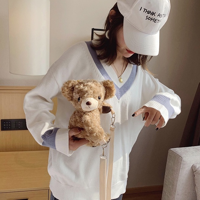 tas selempang anak perempuan Merangkul Motif Beruang Teddy Bear Import