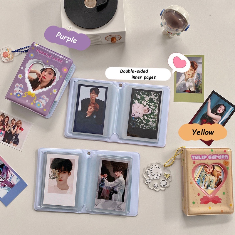 Ins 3inch Album Foto Mini Cinta Lucu Penyimpanan Hati Photocard Book Collect Book