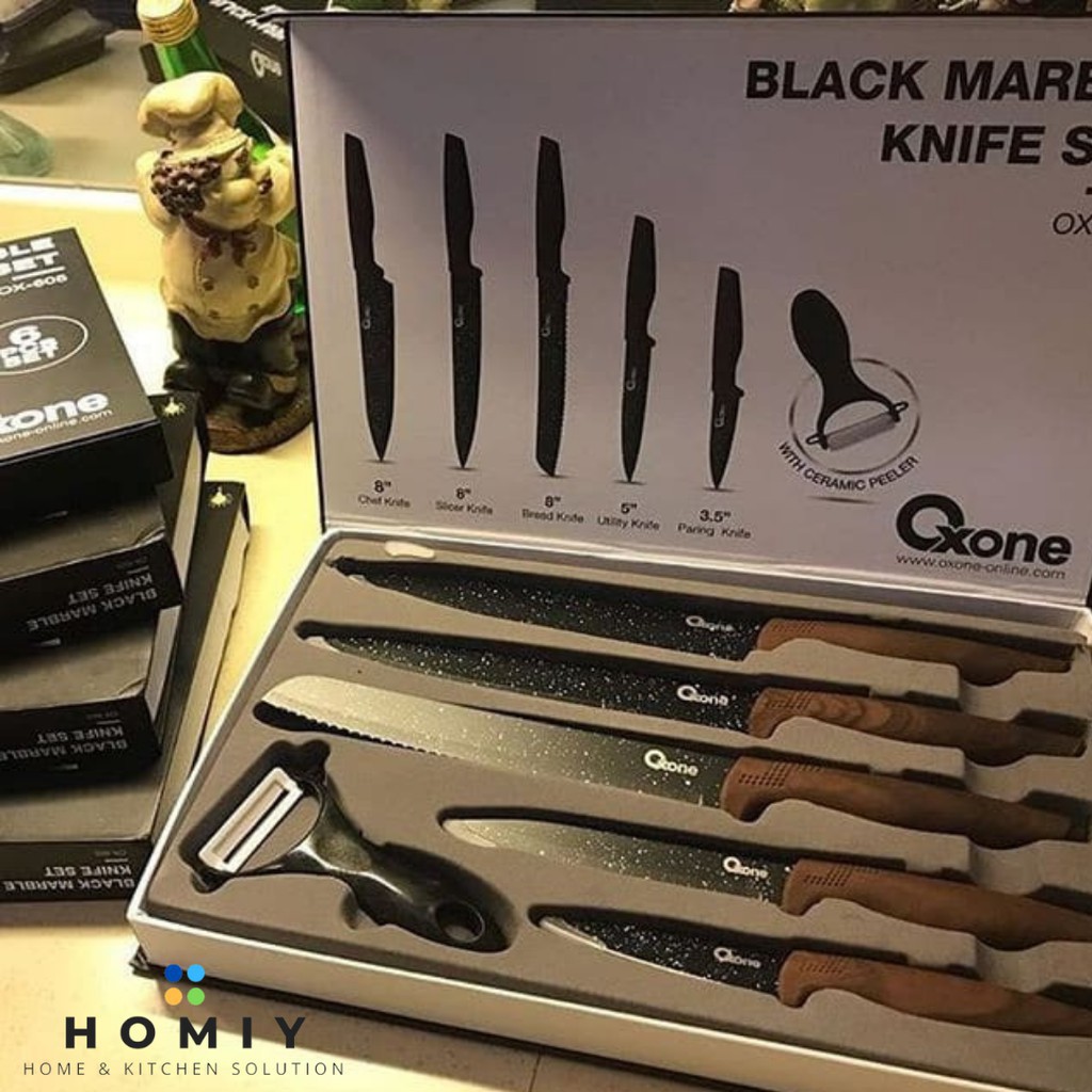 C-31 Oxone Pisau Set Dapur Original 6 Pcs | Pisau Sangat Tajam dan Dilapisi Bahan Anti Lengket