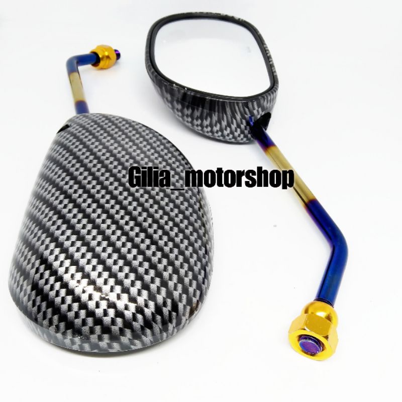 Spion Standar Carbon Twotone Yamaha Mio Mirror Bening Spion Carbon Twotone Mio Mio j dll Universal Yamaha