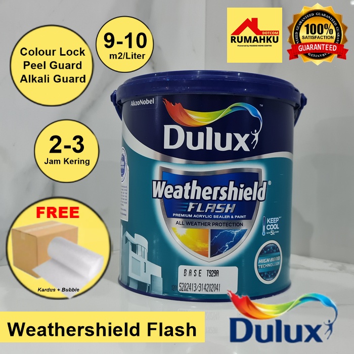 CAT TEMBOK DULUX - CAT TEMBOK EKSTERIOR - CAT DINDING WEATHERSHIELD FLASH 2.5L - DULUX