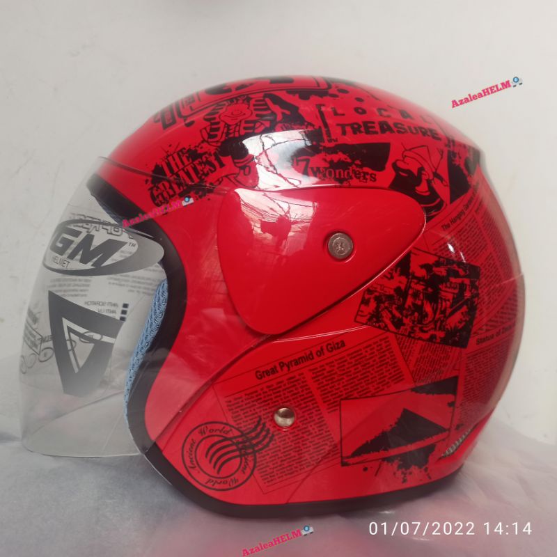 HELM GM EVO MOTIF NEWS koran Red visor CLEAR Original GM