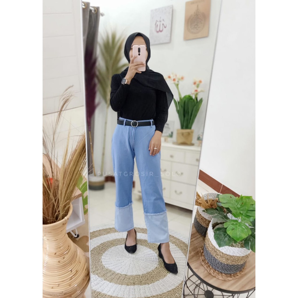 JIGGY PANTS PUSATGROSIR_SOLO/ CELANA JEANS TWOTONE