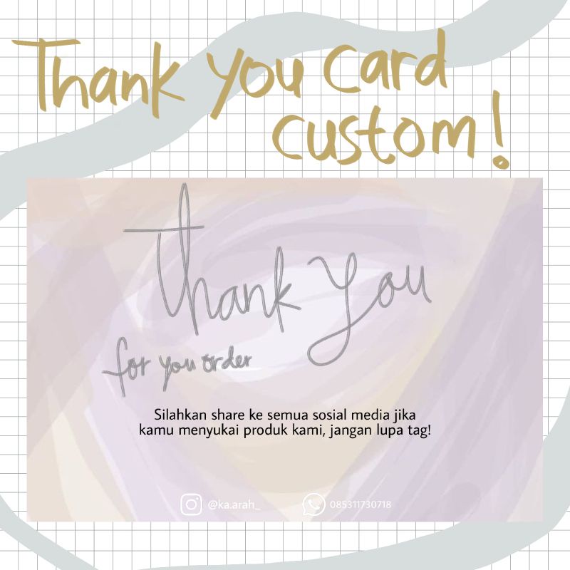 

THANK YOU CARD OLSHOP CUSTOM CETAK SATU SISI