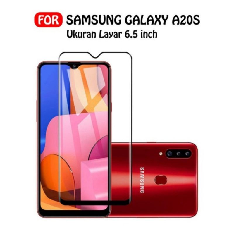 Samsung Galaxy A20S Tempered Glass Full Layar Anti Gores Kaca