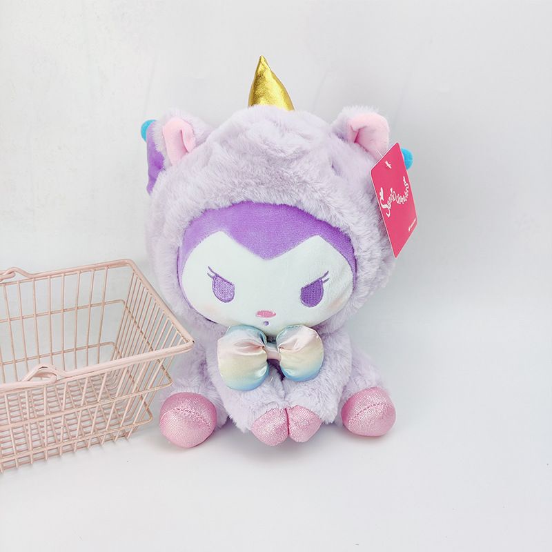 MAINAN BONEKA MELODY HELLO KITTY CINNAMOROLL POCHACCO DOG POMPOMPURIN KUROMI UNICORN PLUSH IMPOR