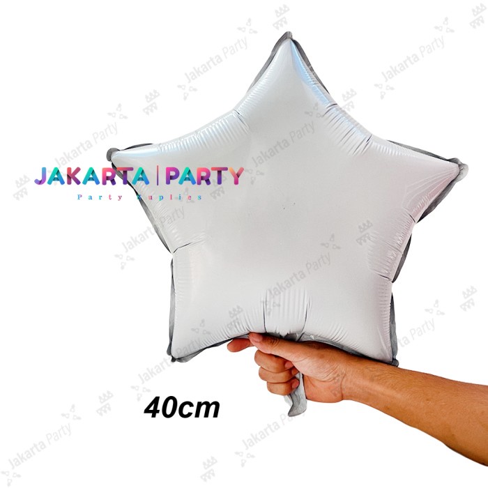 Balon Foil Bintang Putih / Balon Foil Star / Balon Bintang 40 cm