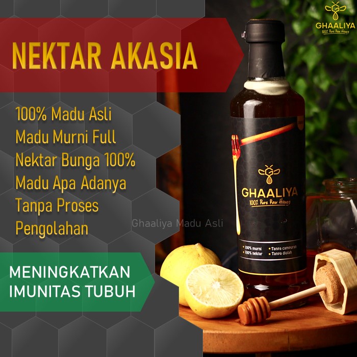 

Madu Ghaaliya Nektar akasia alami asli 100% murni pure raw honey Uray obat herbal minuman kesehatan