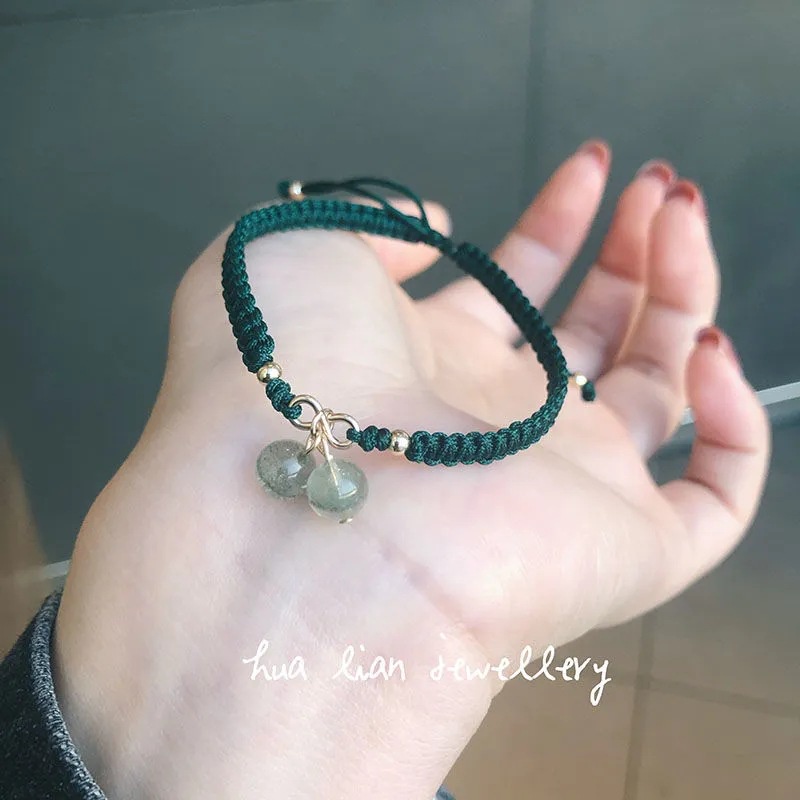 Handmade Gelang Tali Tenun Buatan Tangan Desain Strawberry Cherry Untuk Wanita