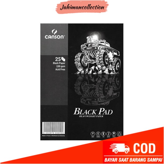 

✨ BISA COD ✨ CANSON Black Pad 150 gsm, A4 size, 25 sheets