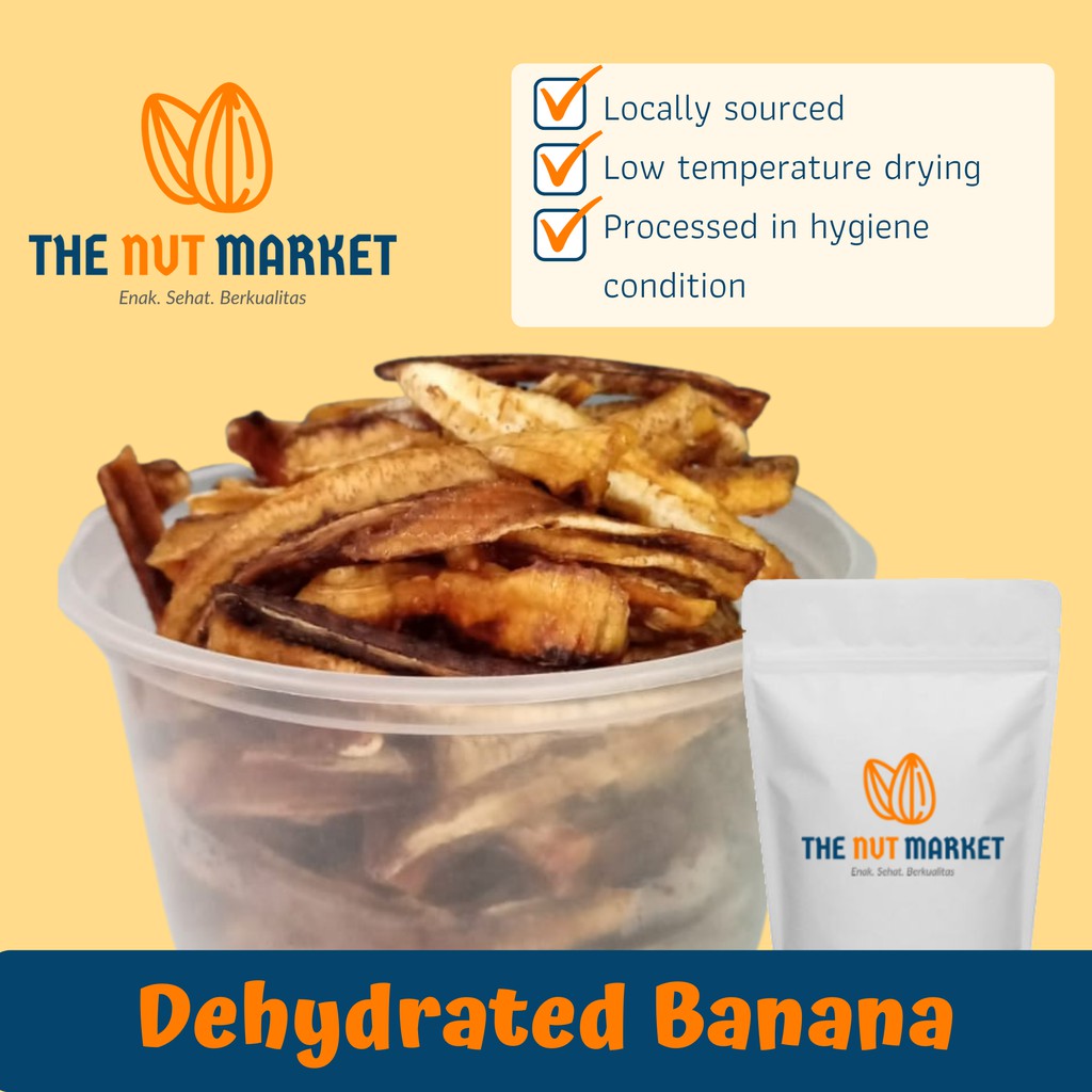 

Dehydrated Banana, 100% Pisang tanpa gula 50, 100, 250 gram