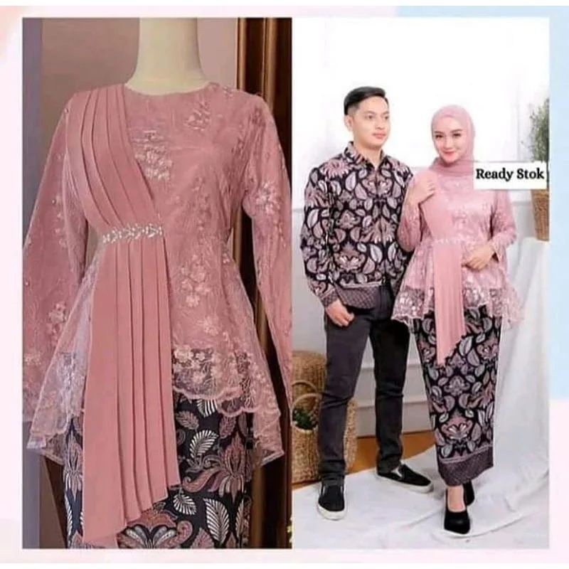 BAJU COUPLE LAMARAN PASANGAN COUPLE KEBAYA BRUKAT MODERN TERBARU BATIK COUPLEKEBAYA BROKAT TUNANGAN 