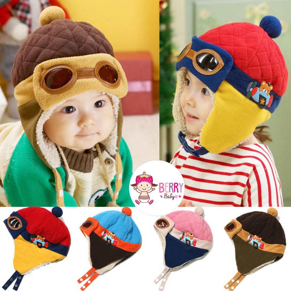 YooBerry Korean Pilot Hat Topi Pilot Bayi Anak Berry Mart