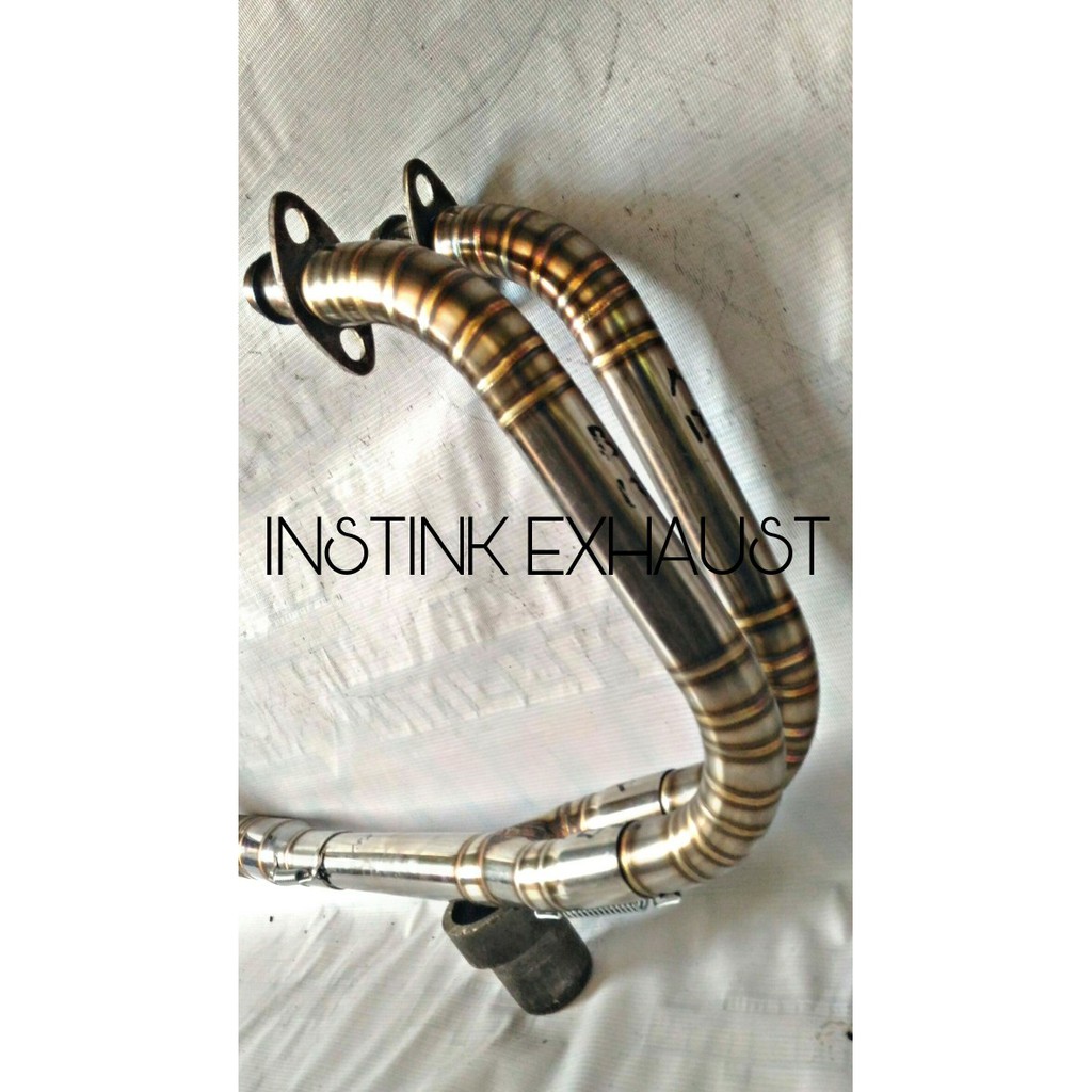 HEADER / PIPA / LEHER KNALPOT 2 SILINDER FULLSTAINLESS ANTI KARAT