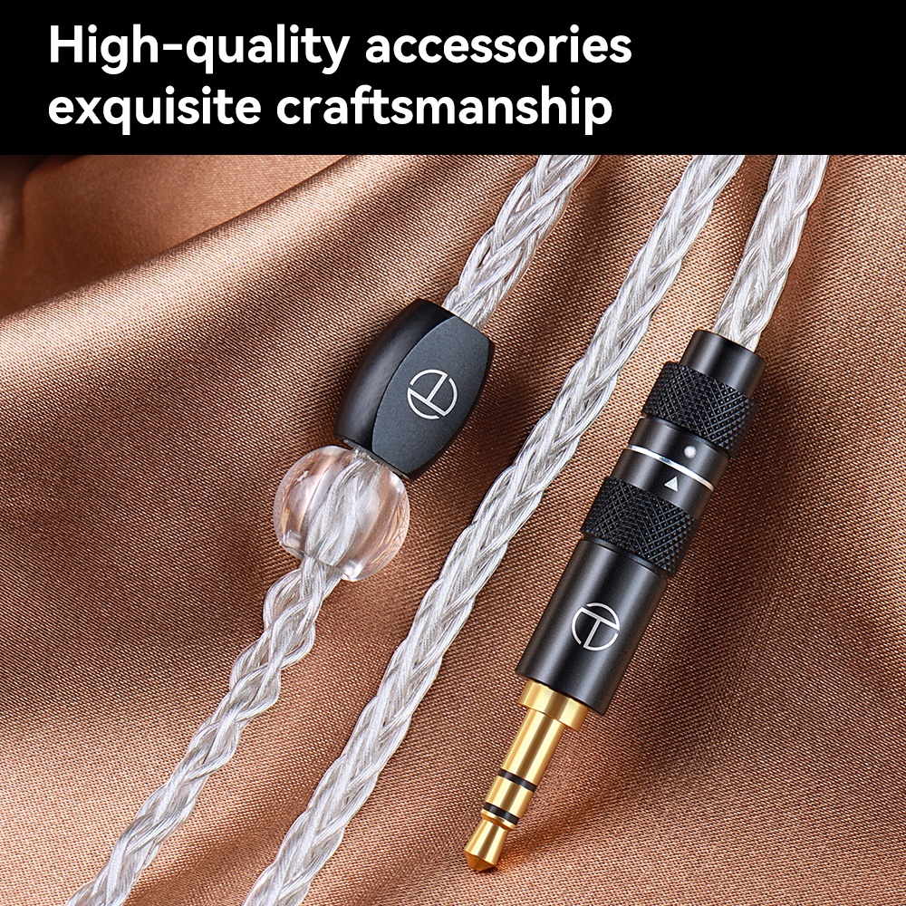 Trn TN 8 Core Kabel Earphone HIFI Lapis Silver Pengganti 3.5 / 2.5 / 4.4mm MMCX / QDC / 2PIN