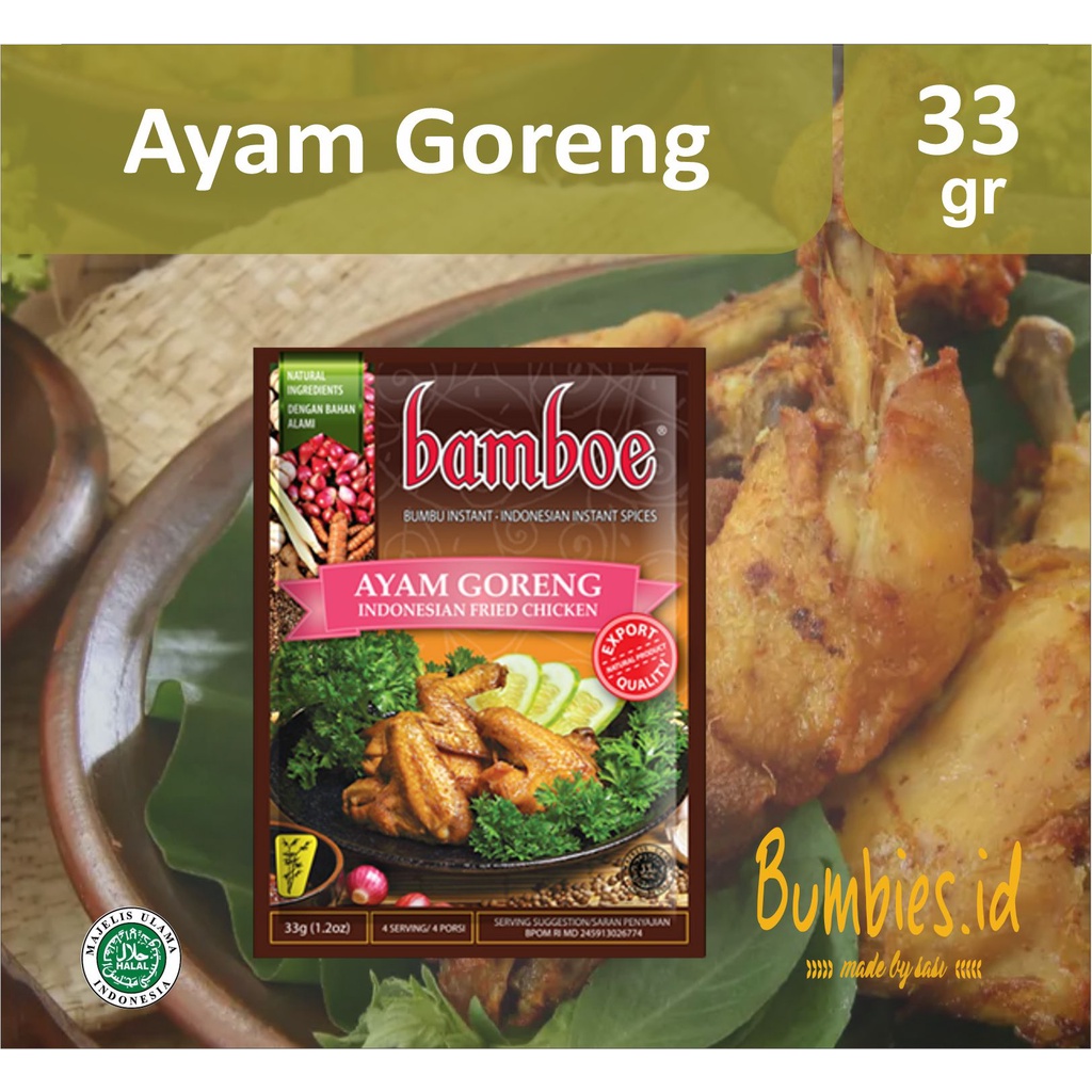 

Bumbu Bamboe Ayam Goreng | Spices Mix for Indonesian Fried Chicken | Bumbu Instan | Bumbu Ayam