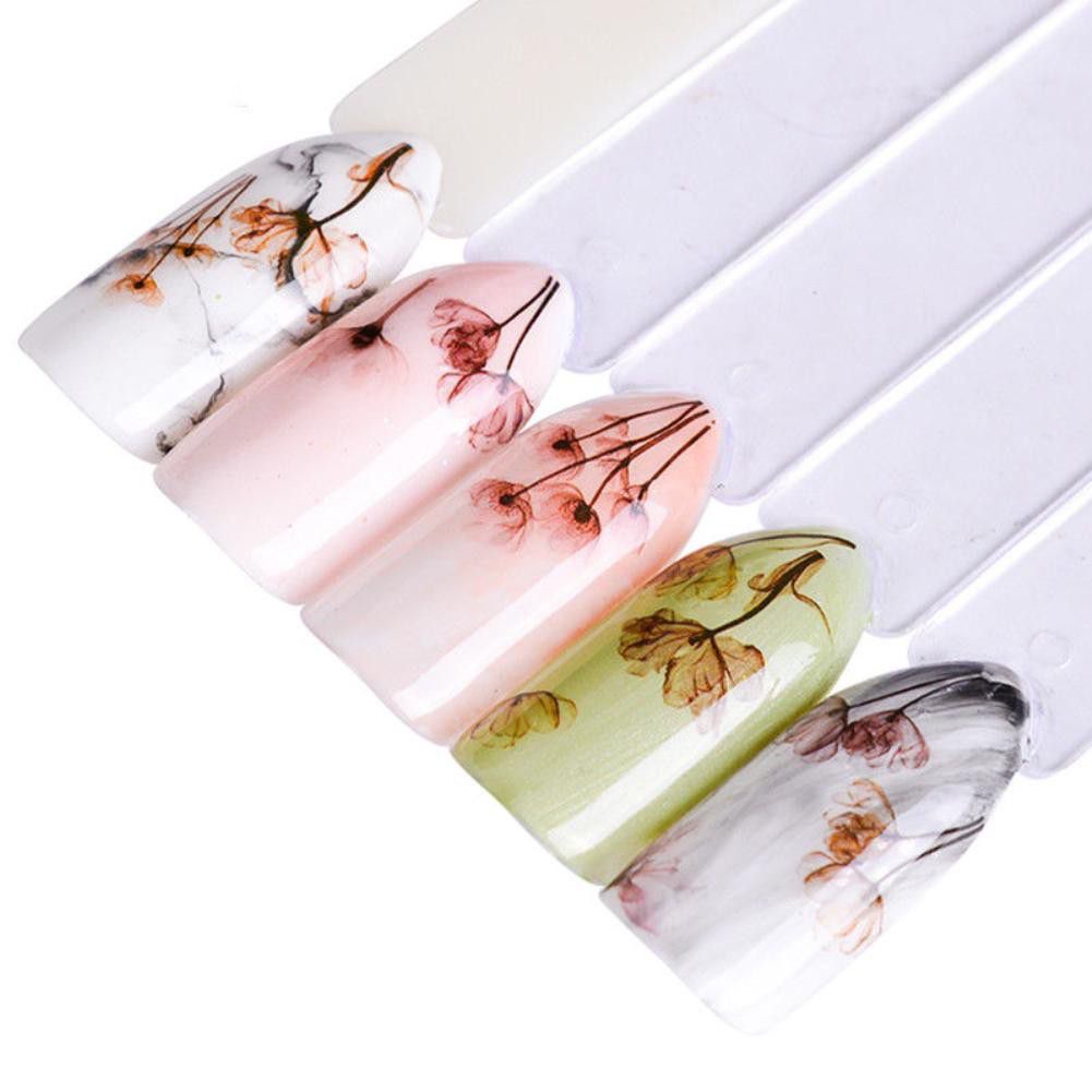 NAIL ART STICKER - Succulent Plants Flower 3D Nail Sticker Spring Floral Leaves Adhesive Transfer Decals Slider DIY Nail Art Decoration