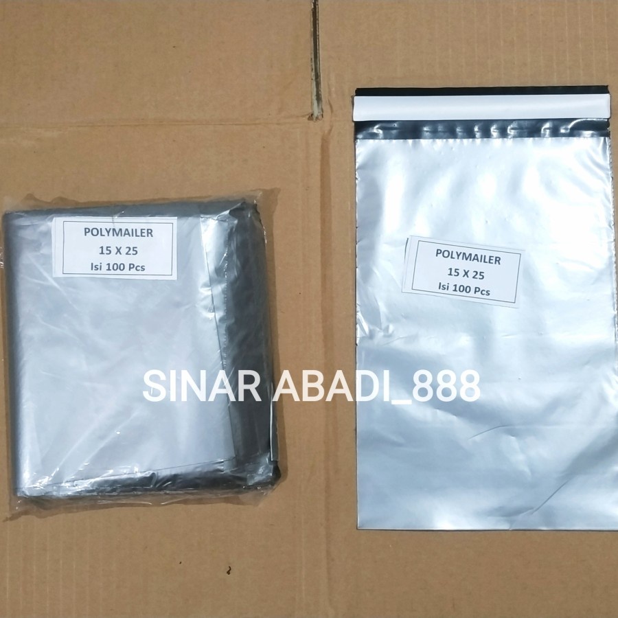

Polymailer uk 15x25 (100pcs) Plastik Packing Lem Silver, Plastik Lem