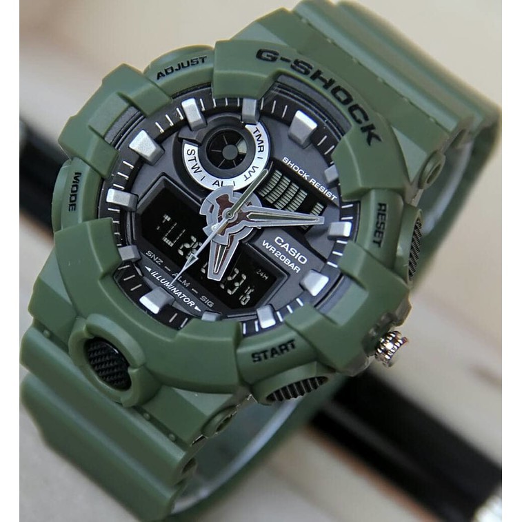 TERBARU JAM TANGAN CASIO G SHOCK GA700 HIJAU ARMY