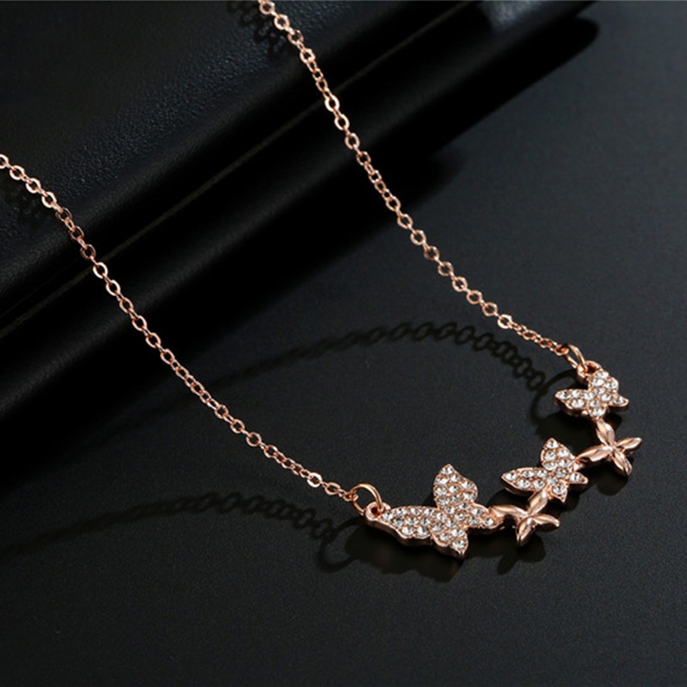 Hu Hu Hu Hu Hu Alat Bantu Pasang Kacamata♡ Kalung Choker Klavikula Dengan Liontin Kupu-Kupu Aksen Berlian Imitasi Untuk Wanita