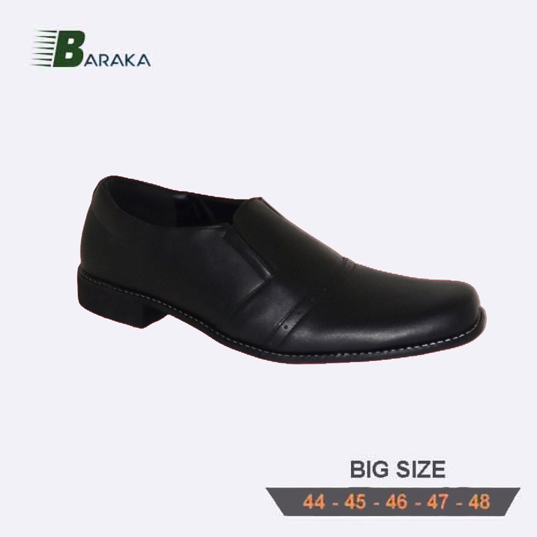 Sepatu Pantofel Pria Formal Big Size 44 45 46 47 48 ZGB-BRX 01 BLACK sepatu cowo resmi ukuran jumbo besar gede