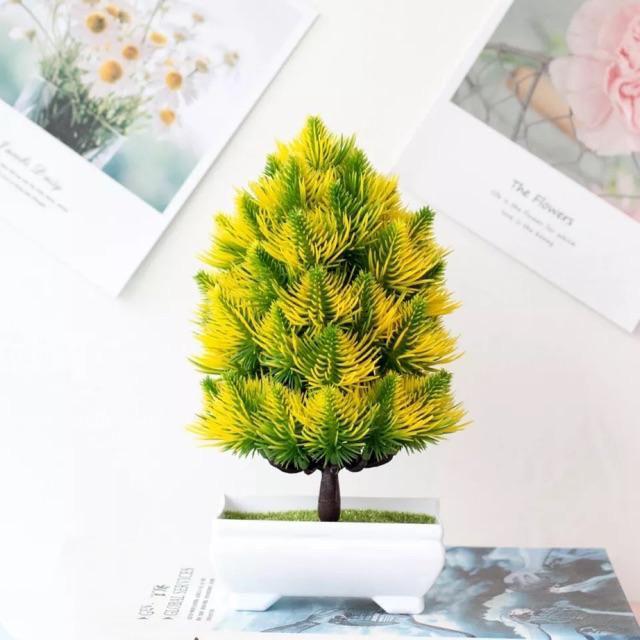 NM 564 bunga plastik/pajangan bunga artifisial/vas petak-Kuning