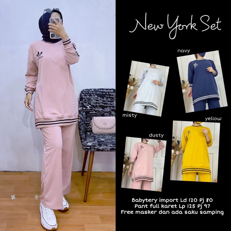 SETELAN OLAHRAGA NEW YORK SET BY FATIHA/BABYTERRY IMPORT LD 120/SETELAN POLOS