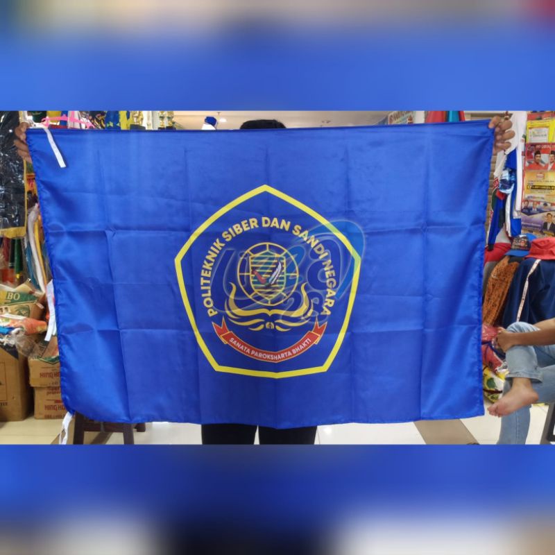 

bendera custom logo bahan satin