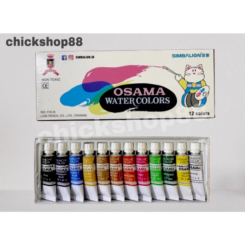 

Osama water colors / Cat air 12 warna - Simbalion