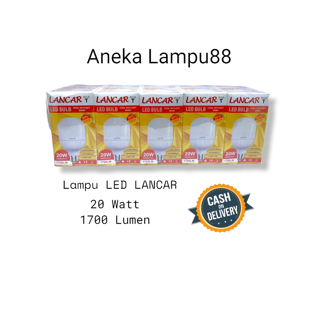 LAMPU LED 20 WATT PAKET 10 PCS - BOHLAM LAMPU 20WATT LANCAR - LAMPU 20 WATT SNI