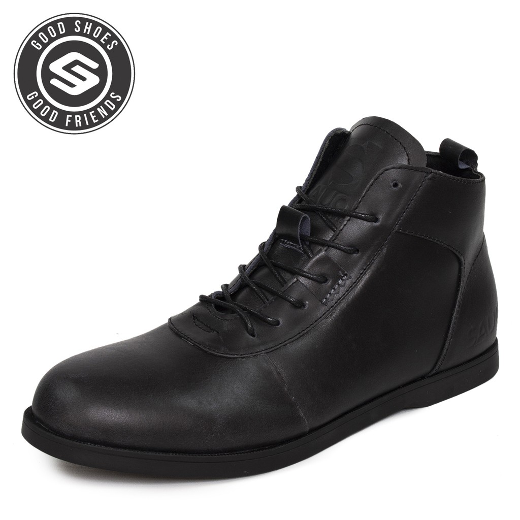 Sauqi Footwear - Sperry Black Casual Boots Sepatu Pria Kulit Asli