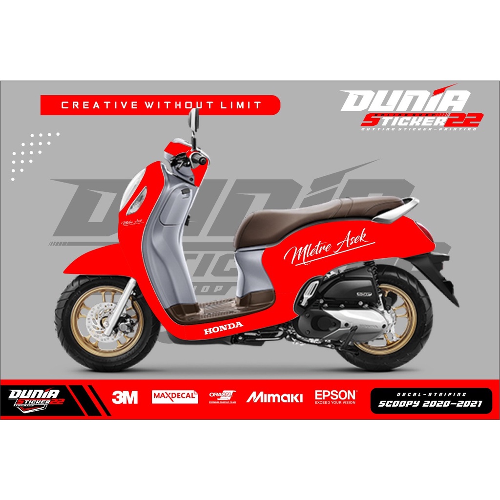STICKER CUTTING SCOOPY MLETRE ASEK / STICKER SCOOPY CUSTOM/ STICKER CUTTING SCOOPY TERMURAH-D4-2022