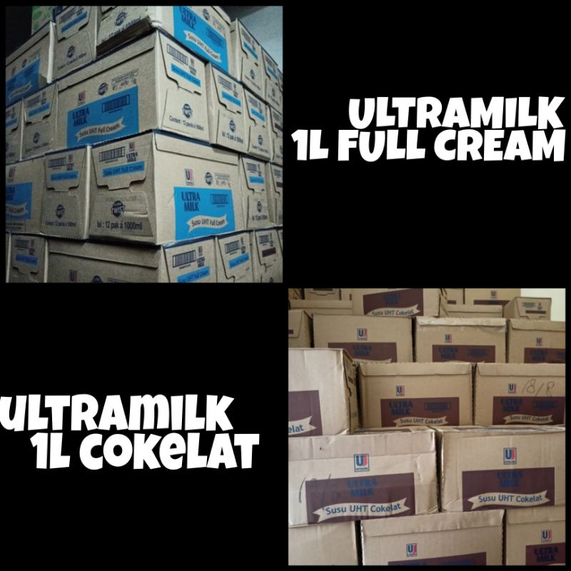 

Susu Ultramilk 1 Liter (UHT 1L) Full Cream & Coklat, 1 dus/karton