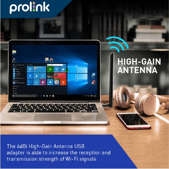 BigSales-id :  Wireless USB Adapter 6dBi Antenna PROLiNK DH5103U AC650 Dual Band