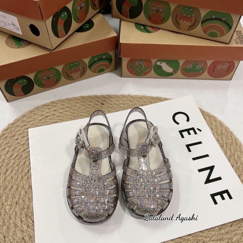 Sepatu minimel possesion brown glitter /sepatu jelly anak/sepatu sandal anak cewek