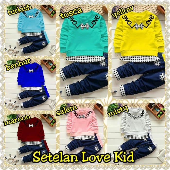 Baju Anak Laki Laki Setelan 2In1 Love Kid Fashion Kids baL2303-30