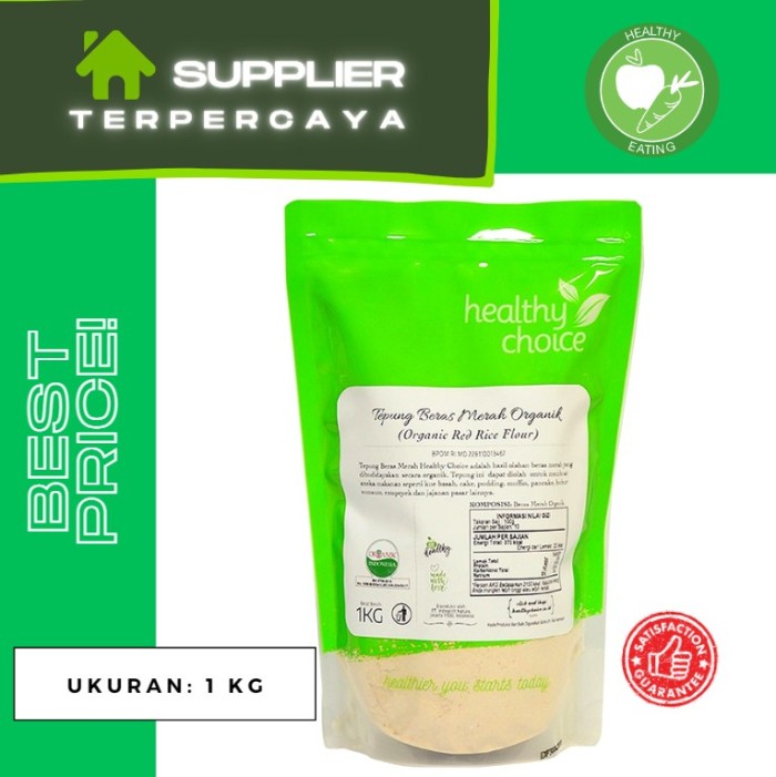 

Healthy Choice Tepung Beras Merah Organik 1kg | Premium Organic Flour