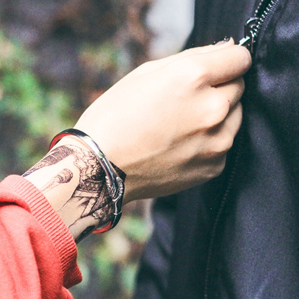 Hu Hu Hu Hu Hu Alat Bantu Pasang Kacamata♡ Gelang Bangle Open Cuff Bahan Titanium Steel Gaya Vintage Untuk Wanita