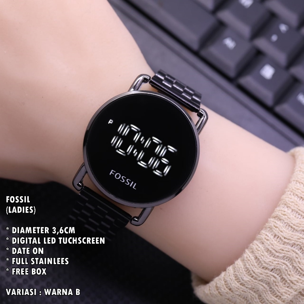 (BISA COD) JAM TANGAN FASHION WANITA LED TOUCHSCREEN RANTAI BULAT TANGGAL