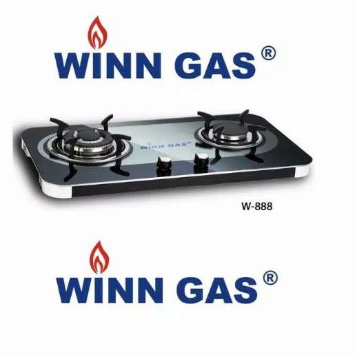 Kompor Win Gas 2 Tungku Semi Tanam W888. Temperad Glass Sansalvador13