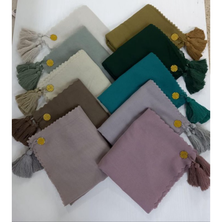 Al-asma kerudung Vola polos tasel