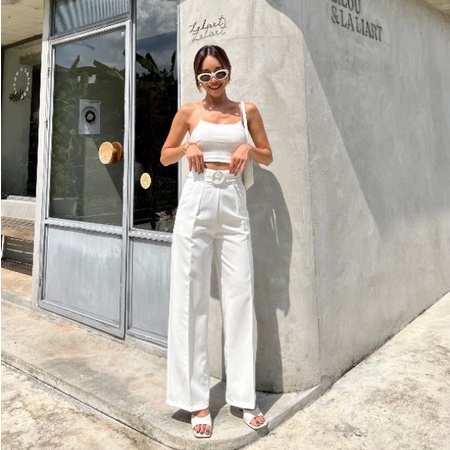 BEFAST - ZEC OOTD Wanita Celana Kulot RYAN / Kenesha Belt Cullote / Celana Wanita Kulot / Basic Long Pant / Celana Kulot Wanita / Celana Polos Casual / Kulot Remaja Kekiniaan / OOTD Ala Style Korean / Terlaris