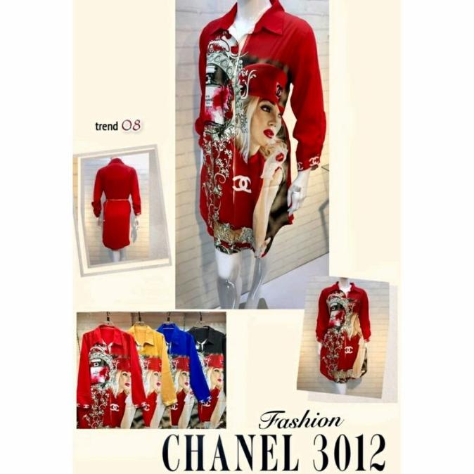 KEMEJA WANITA TERBARU TUNIK CHANEL IMPORT ORI PREMIUM