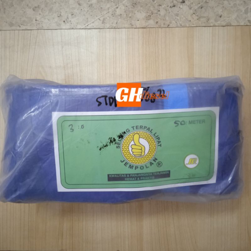 selang terpal plastik 3 dim 50 meter merk jempolan