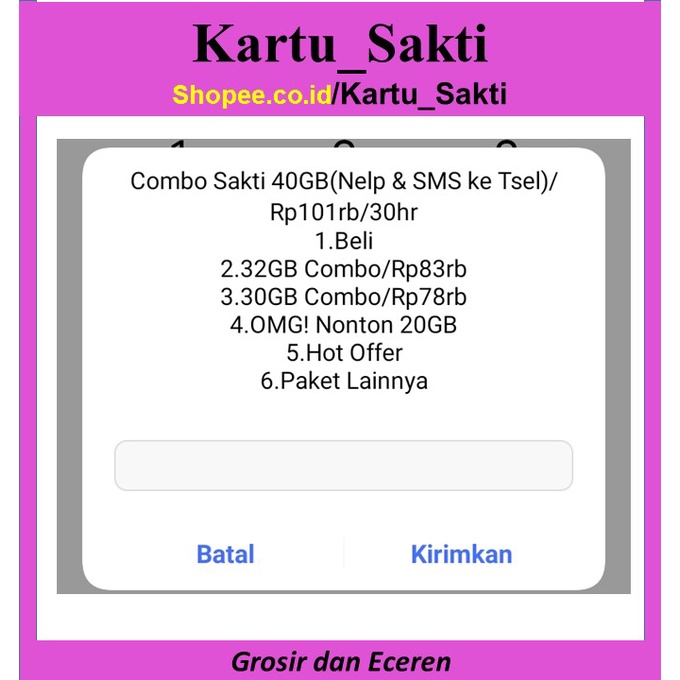 Grosir Kartu Combo Sakti Telkomsel (Belum Regist)