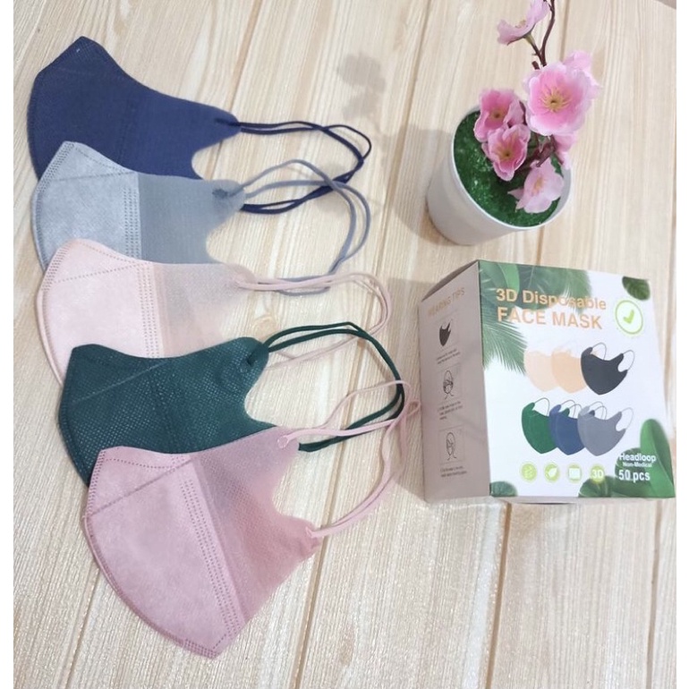 [BEST SELLER] MASKER DUCKBILL HIJAB NUDE SERIES MIX WARNA ISI 50 GROSIR TERMURAH 3ply