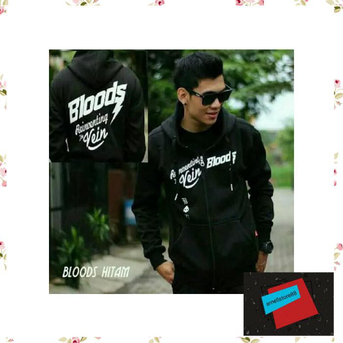 Jaket Pria parasut parka gunung Bloods black PP133
