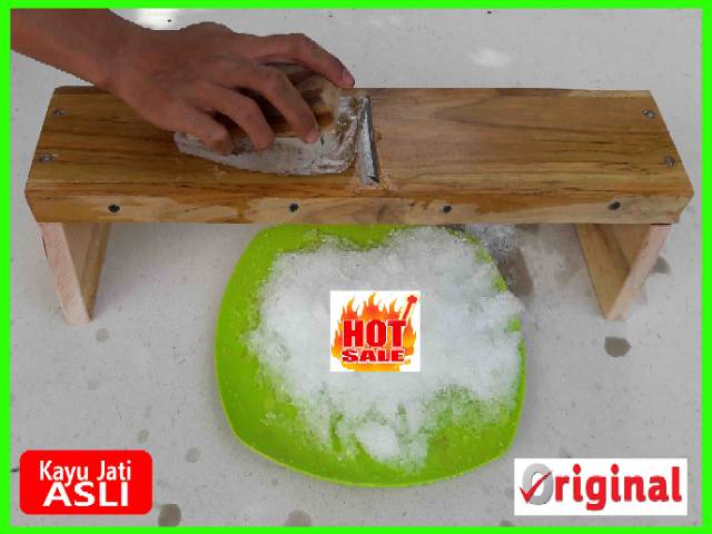 Serutan Es Batu Alat Serut Es Batu Manual Kayu Jati